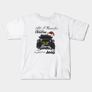 Christmas Jeep Black Kids T-Shirt